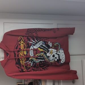 Ed Hardy Red Skull and Snake Hoodie